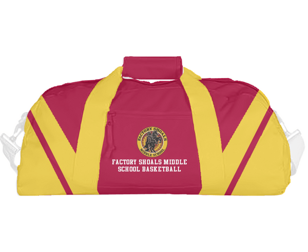 Duffle Bag, Factory Shoals Middle School Basketball, Women's Basketball, Teamtime, Team time, sublimation, custom sports apparel, team uniforms, spirit wear, spiritwear, sports uniforms, custom shirts, team store, custom team store, fundraiser sports, apparel fundraiser