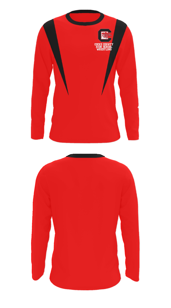 Long Sleeve Performance Shirt, Cocke County High School Wrestling, Wrestling, Teamtime, Team time, sublimation, custom sports apparel, team uniforms, spirit wear, spiritwear, sports uniforms, custom shirts, team store, custom team store, fundraiser sports, apparel fundraiser