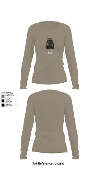 Women's Long Sleeve Vneck Shirt, EAF, Marines, Teamtime, Team time, sublimation, custom sports apparel, team uniforms, spirit wear, spiritwear, sports uniforms, custom shirts, team store, custom team store, fundraiser sports, apparel fundraiser