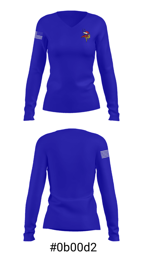 Women's Long Sleeve Vneck Shirt, Decorah Senior High School Bowling, Bowling, Teamtime, Team time, sublimation, custom sports apparel, team uniforms, spirit wear, spiritwear, sports uniforms, custom shirts, team store, custom team store, fundraiser sports, apparel fundraiser