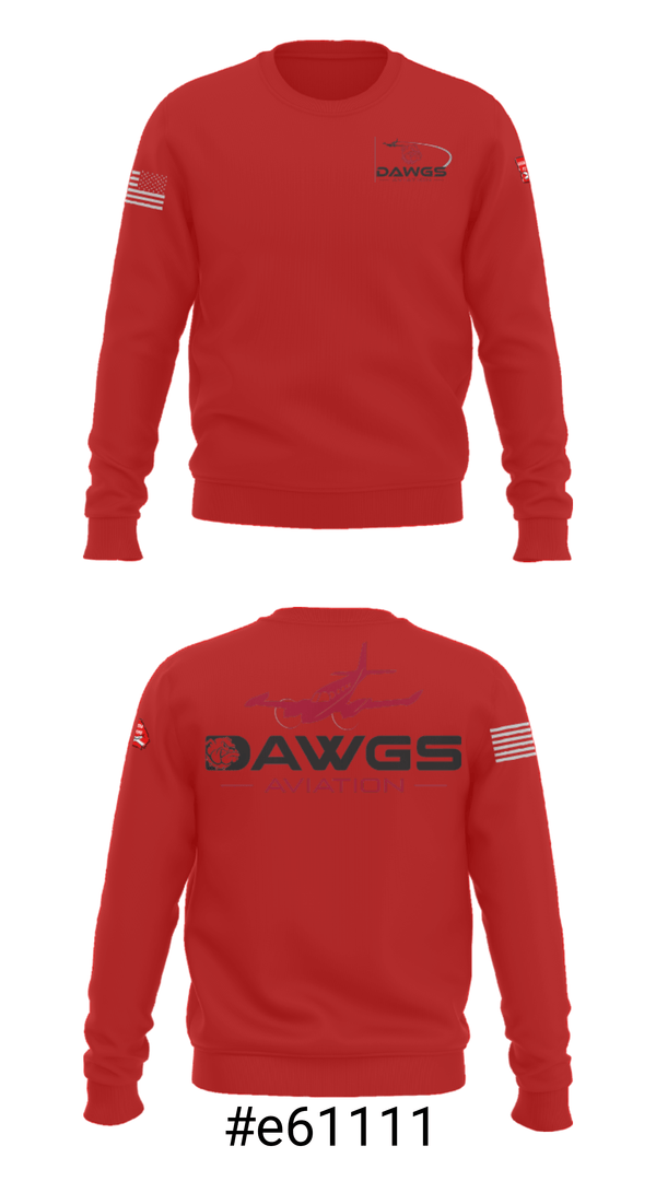 Crew Neck Sweatshirt, Dawgs Aviation, , Teamtime, Team time, sublimation, custom sports apparel, team uniforms, spirit wear, spiritwear, sports uniforms, custom shirts, team store, custom team store, fundraiser sports, apparel fundraiser