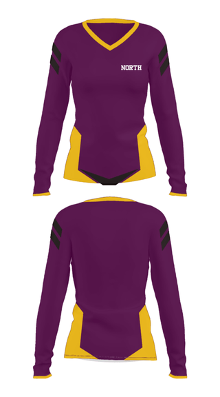 Women's Long Sleeve Vneck Shirt, North, Women's Volleyball, Teamtime, Team time, sublimation, custom sports apparel, team uniforms, spirit wear, spiritwear, sports uniforms, custom shirts, team store, custom team store, fundraiser sports, apparel fundraiser
