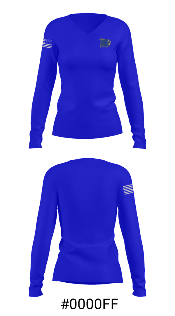 Women's Long Sleeve Vneck Shirt, Rising Star High School Basketball, Women's Basketball, Teamtime, Team time, sublimation, custom sports apparel, team uniforms, spirit wear, spiritwear, sports uniforms, custom shirts, team store, custom team store, fundraiser sports, apparel fundraiser