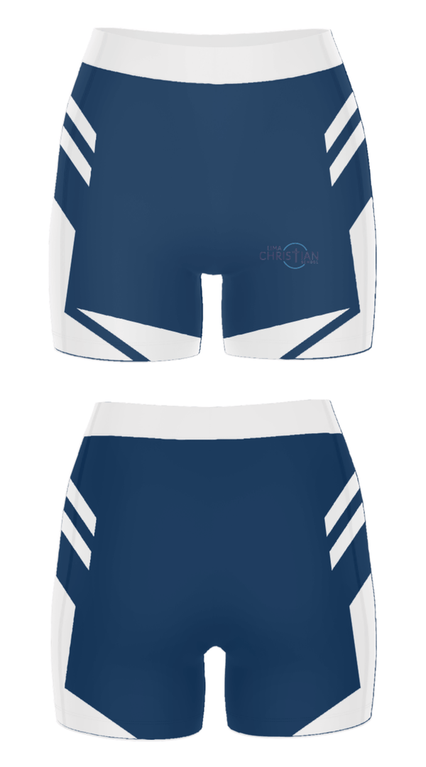 Women's Compression Shorts, Lima Christian School, Spirit Store, Teamtime, Team time, sublimation, custom sports apparel, team uniforms, spirit wear, spiritwear, sports uniforms, custom shirts, team store, custom team store, fundraiser sports, apparel fundraiser