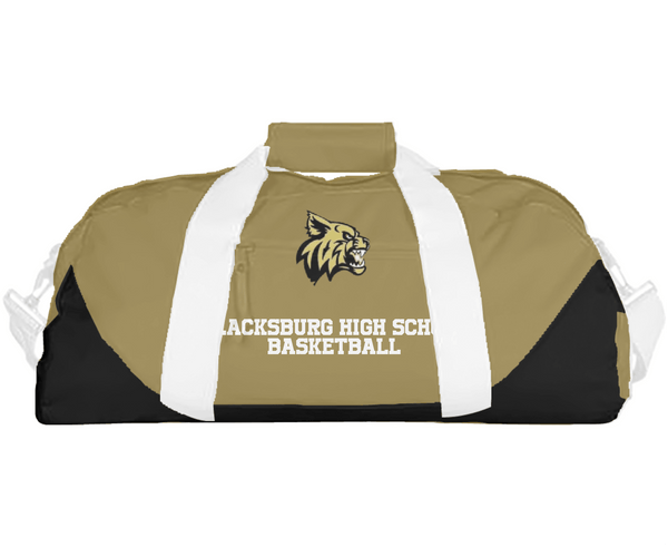 Duffle Bag, Blacksburg High School Basketball, Women's Basketball, Teamtime, Team time, sublimation, custom sports apparel, team uniforms, spirit wear, spiritwear, sports uniforms, custom shirts, team store, custom team store, fundraiser sports, apparel fundraiser