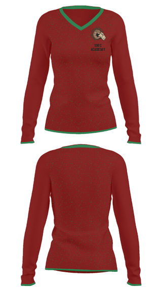 Women's Long Sleeve Vneck Shirt, Ubic Academy, Spirit Store, Teamtime, Team time, sublimation, custom sports apparel, team uniforms, spirit wear, spiritwear, sports uniforms, custom shirts, team store, custom team store, fundraiser sports, apparel fundraiser