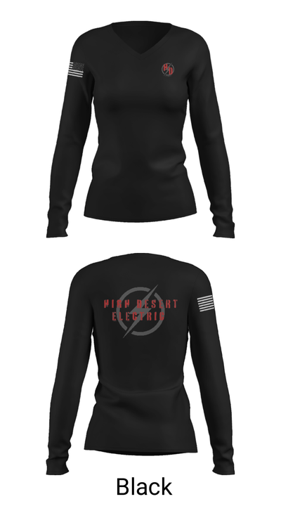 High Desert Electric 87170603 Women's Long Sleeve V-neck Shirt - 13