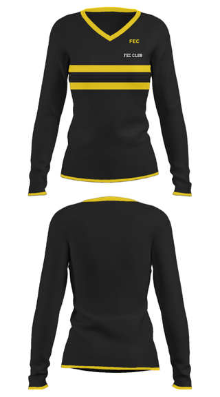 Women's Long Sleeve Vneck Shirt, FEC club, , Teamtime, Team time, sublimation, custom sports apparel, team uniforms, spirit wear, spiritwear, sports uniforms, custom shirts, team store, custom team store, fundraiser sports, apparel fundraiser