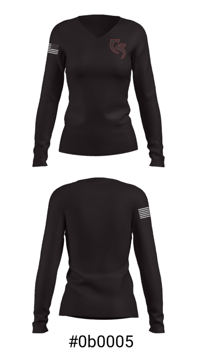 Cave Spring High School 3125404 Women's Long Sleeve V-neck Shirt - 20