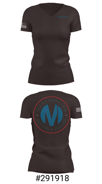 Martirosian Heating and Cooling 67090095 Women's Short Sleeve V-neck Shirt - 21