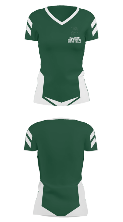 Malvern High School Basketball 19418706 Women's Short Sleeve V-neck Shirt - 25