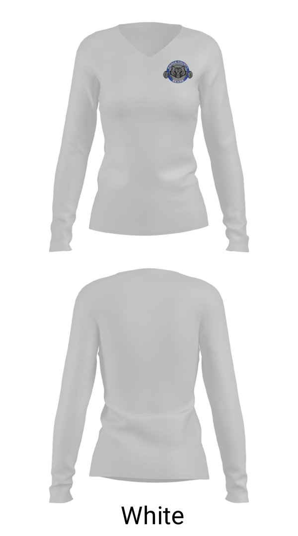 Women's Long Sleeve Vneck Shirt, Pierce County Middle School, Spirit Store, Teamtime, Team time, sublimation, custom sports apparel, team uniforms, spirit wear, spiritwear, sports uniforms, custom shirts, team store, custom team store, fundraiser sports, apparel fundraiser