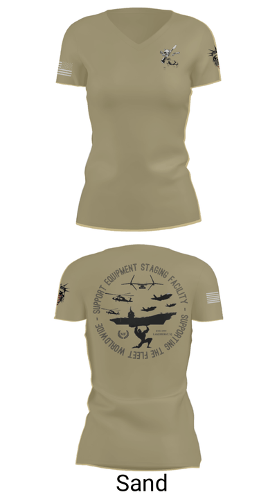 STAGING FACILITY 22010365 Women's Short Sleeve V-neck Shirt - 44