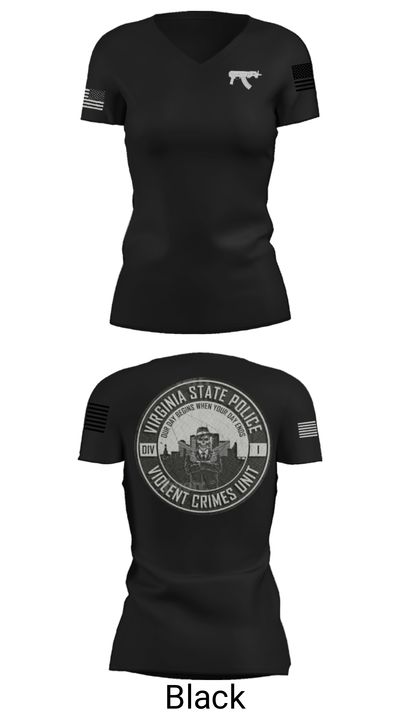 Violent Crimes Unit 81927816 Women's Short Sleeve V-neck Shirt - 4