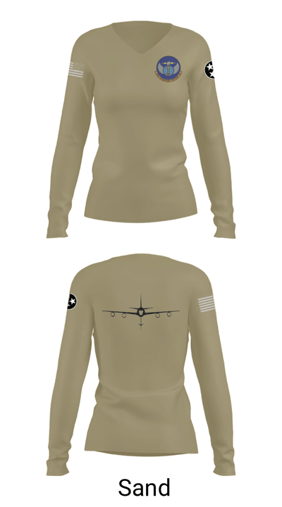 134 Operations Support Squadron 6553246 Women's Long Sleeve V-neck Shirt - 47