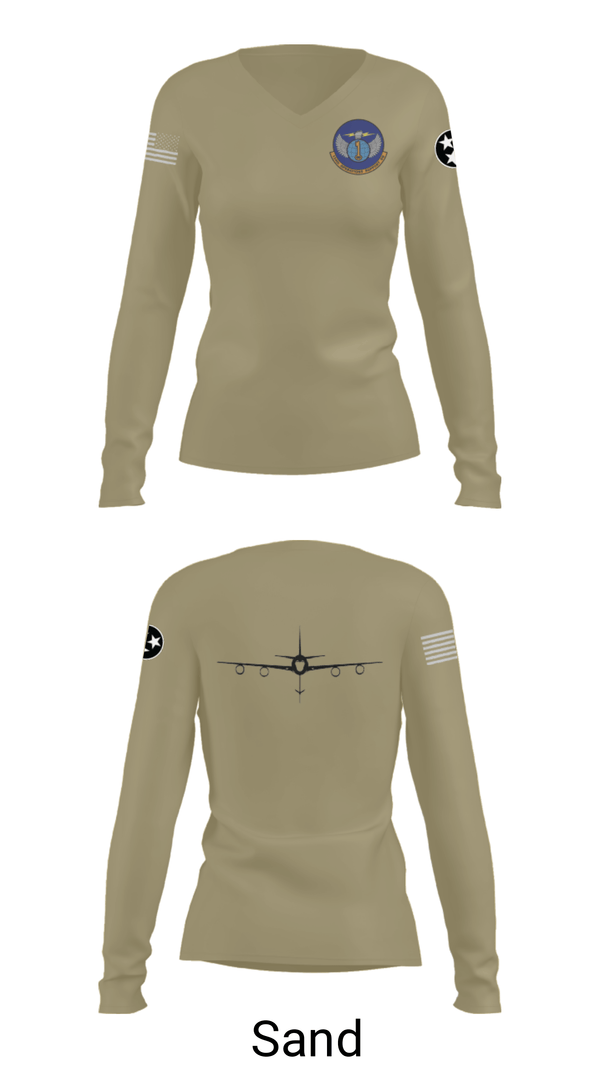 Women's Long Sleeve Vneck Shirt, 134 Operations Support Squadron, Air Force, Teamtime, Team time, sublimation, custom sports apparel, team uniforms, spirit wear, spiritwear, sports uniforms, custom shirts, team store, custom team store, fundraiser sports, apparel fundraiser