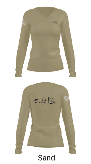 Women's Long Sleeve Vneck Shirt, , Army, Teamtime, Team time, sublimation, custom sports apparel, team uniforms, spirit wear, spiritwear, sports uniforms, custom shirts, team store, custom team store, fundraiser sports, apparel fundraiser