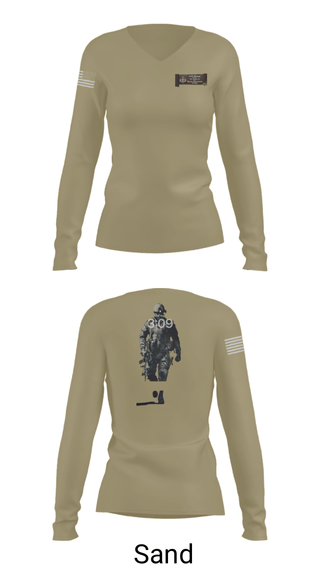 Women's Long Sleeve Vneck Shirt, , Army, Teamtime, Team time, sublimation, custom sports apparel, team uniforms, spirit wear, spiritwear, sports uniforms, custom shirts, team store, custom team store, fundraiser sports, apparel fundraiser