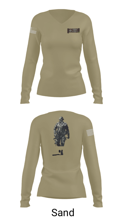 3rd SF Group 78049709 Women's Long Sleeve V-neck Shirt - 47