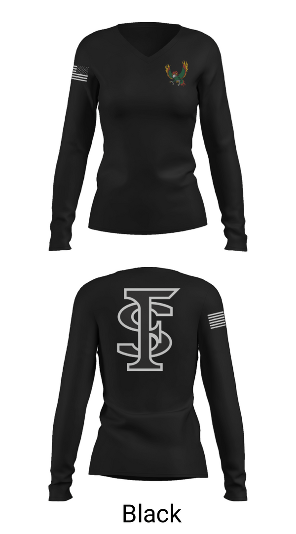 Women's Long Sleeve Vneck Shirt, Lawrence Free State High School Gymnastics, Spirit Store, Teamtime, Team time, sublimation, custom sports apparel, team uniforms, spirit wear, spiritwear, sports uniforms, custom shirts, team store, custom team store, fundraiser sports, apparel fundraiser