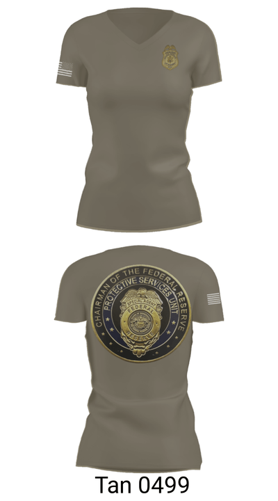 United States Federal Reserve Police 30952270 Women's Short Sleeve V-neck Shirt - 36