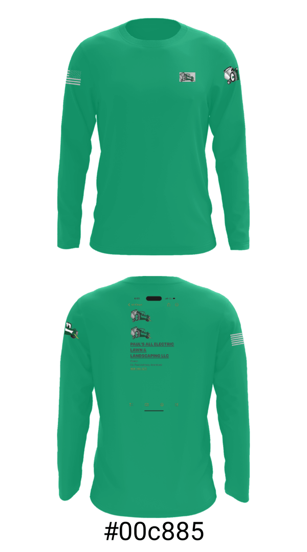 Long Sleeve Performance Shirt, PAUL’S ALL ELECTRIC LAWN & LANDSCAPING, , Teamtime, Team time, sublimation, custom sports apparel, team uniforms, spirit wear, spiritwear, sports uniforms, custom shirts, team store, custom team store, fundraiser sports, apparel fundraiser