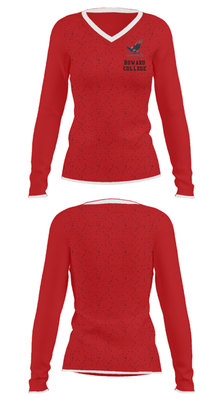Women's Long Sleeve Vneck Shirt, Howard College, Spirit Store, Teamtime, Team time, sublimation, custom sports apparel, team uniforms, spirit wear, spiritwear, sports uniforms, custom shirts, team store, custom team store, fundraiser sports, apparel fundraiser