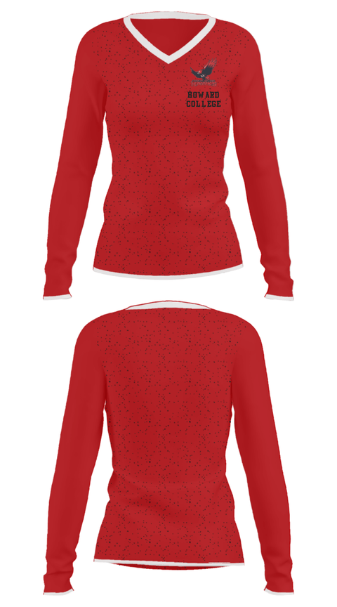 Women's Long Sleeve Vneck Shirt, Howard College, Spirit Store, Teamtime, Team time, sublimation, custom sports apparel, team uniforms, spirit wear, spiritwear, sports uniforms, custom shirts, team store, custom team store, fundraiser sports, apparel fundraiser