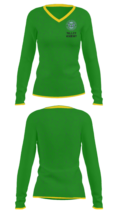 Valley Academy 4429794 Women's Long Sleeve V-neck Shirt - 33