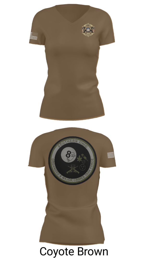 Women's Short Sleeve Vneck Shirt, Southern Ohio Organized and Major Crimes Task Force, Police, Teamtime, Team time, sublimation, custom sports apparel, team uniforms, spirit wear, spiritwear, sports uniforms, custom shirts, team store, custom team store, fundraiser sports, apparel fundraiser