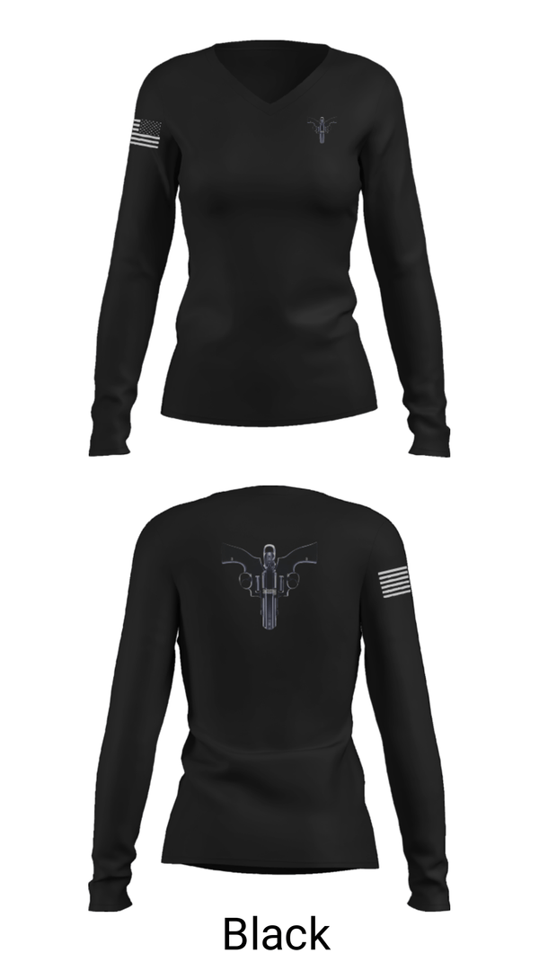 Women's Long Sleeve Vneck Shirt, Tres Amigos, Navy, Teamtime, Team time, sublimation, custom sports apparel, team uniforms, spirit wear, spiritwear, sports uniforms, custom shirts, team store, custom team store, fundraiser sports, apparel fundraiser