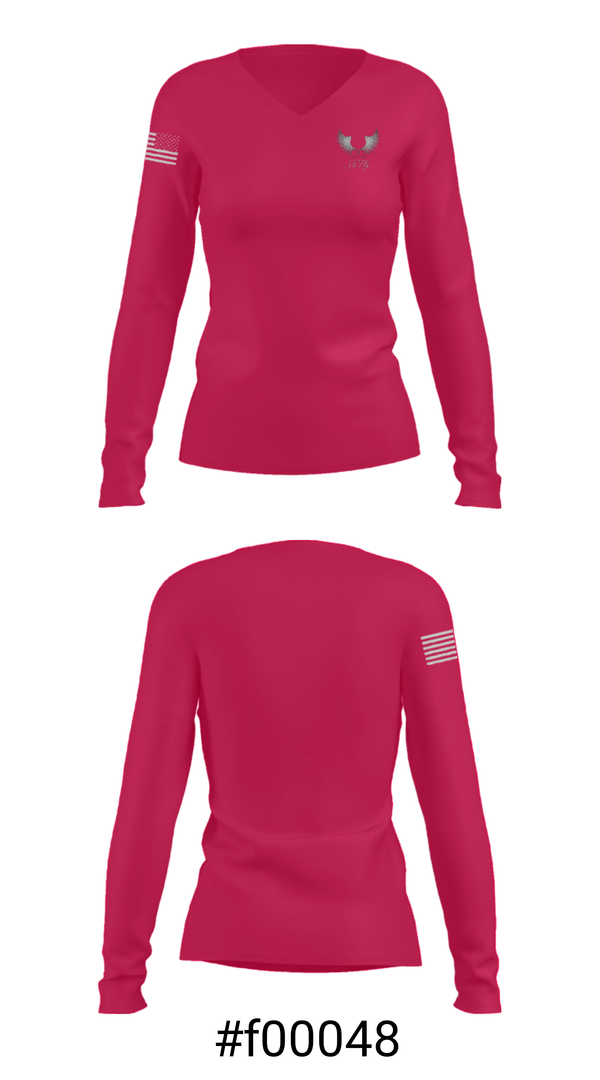 Women's Long Sleeve Vneck Shirt, DK Fitness Consulting, , Teamtime, Team time, sublimation, custom sports apparel, team uniforms, spirit wear, spiritwear, sports uniforms, custom shirts, team store, custom team store, fundraiser sports, apparel fundraiser