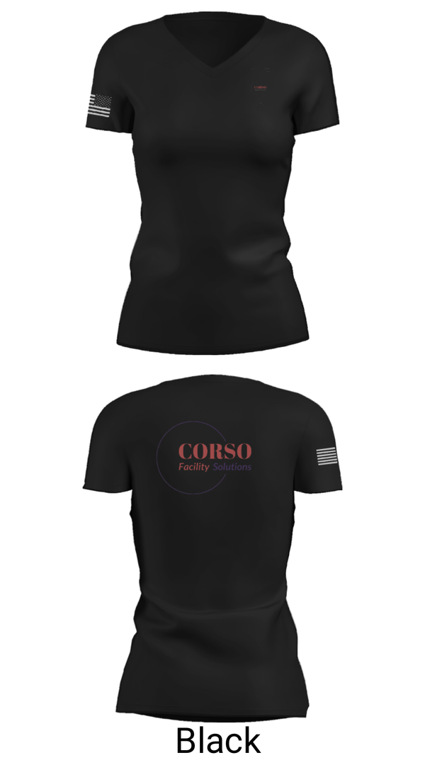 Women's Short Sleeve Vneck Shirt, Corso Air Services, , Teamtime, Team time, sublimation, custom sports apparel, team uniforms, spirit wear, spiritwear, sports uniforms, custom shirts, team store, custom team store, fundraiser sports, apparel fundraiser