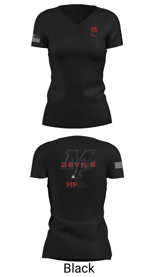 Women's Short Sleeve Vneck Shirt, Marion Franklin lady Red Devils, Women's Basketball, Teamtime, Team time, sublimation, custom sports apparel, team uniforms, spirit wear, spiritwear, sports uniforms, custom shirts, team store, custom team store, fundraiser sports, apparel fundraiser