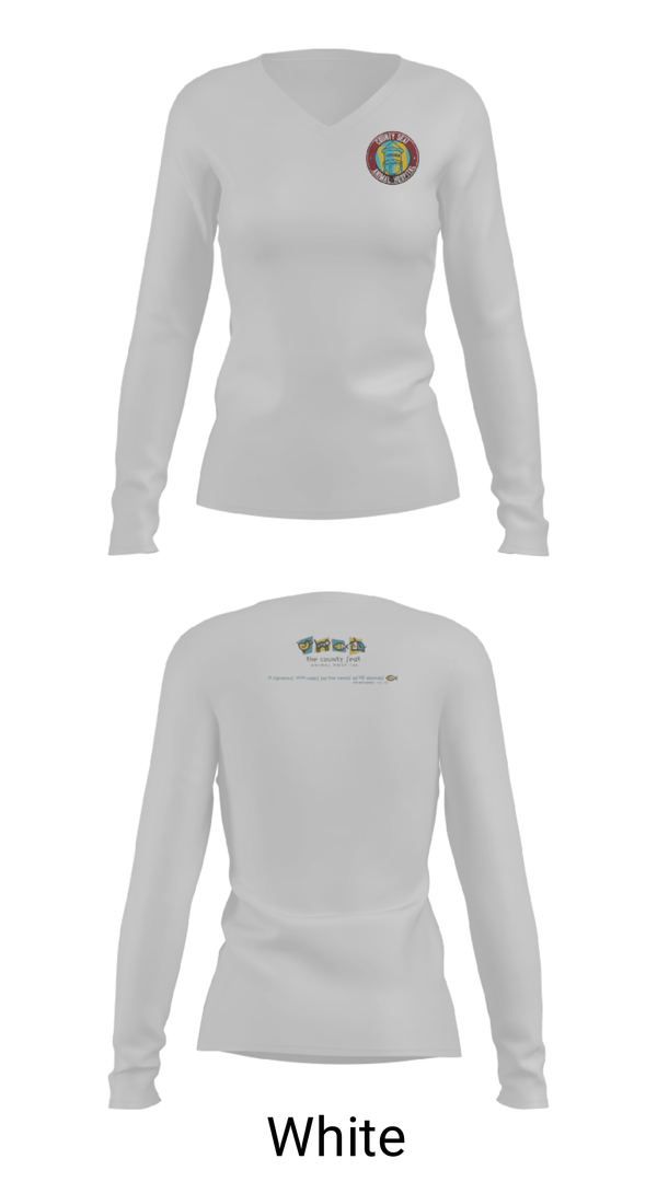 Women's Long Sleeve Vneck Shirt, County Seat Animal HospitalCounty Seat Animal Hospital, , Teamtime, Team time, sublimation, custom sports apparel, team uniforms, spirit wear, spiritwear, sports uniforms, custom shirts, team store, custom team store, fundraiser sports, apparel fundraiser