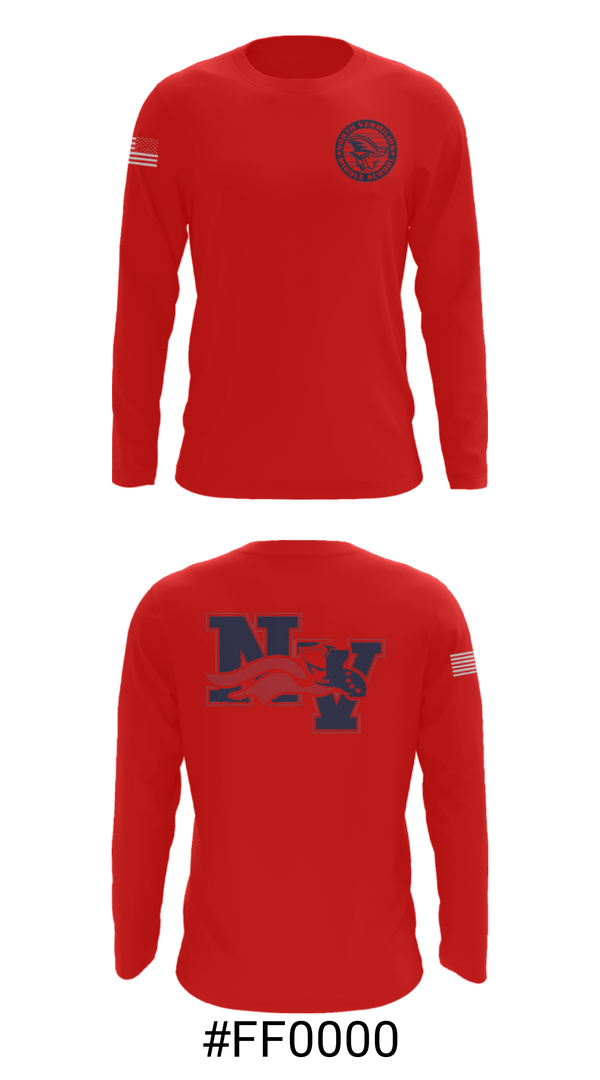 Long Sleeve Performance Shirt, North Vermilion Middle School Basketball, Women's Basketball, Teamtime, Team time, sublimation, custom sports apparel, team uniforms, spirit wear, spiritwear, sports uniforms, custom shirts, team store, custom team store, fundraiser sports, apparel fundraiser