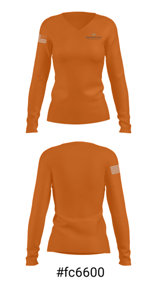 Women's Long Sleeve Vneck Shirt, Resurgence Hall Charter School, Spirit Store, Teamtime, Team time, sublimation, custom sports apparel, team uniforms, spirit wear, spiritwear, sports uniforms, custom shirts, team store, custom team store, fundraiser sports, apparel fundraiser