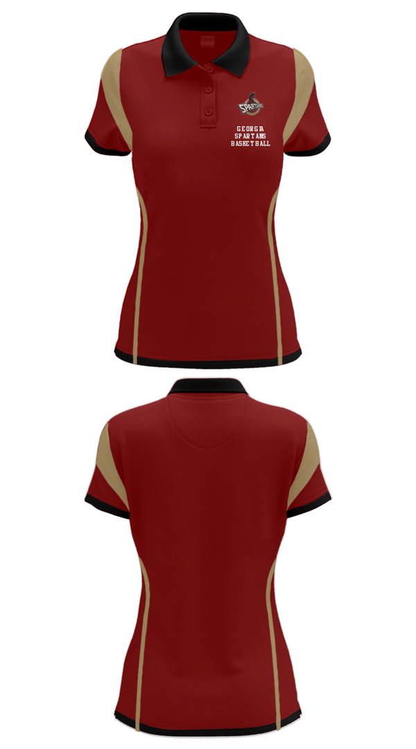 Women's Short Sleeve Performance Polo, Georgia Spartans Basketball, Men's Basketball, Teamtime, Team time, sublimation, custom sports apparel, team uniforms, spirit wear, spiritwear, sports uniforms, custom shirts, team store, custom team store, fundraiser sports, apparel fundraiser