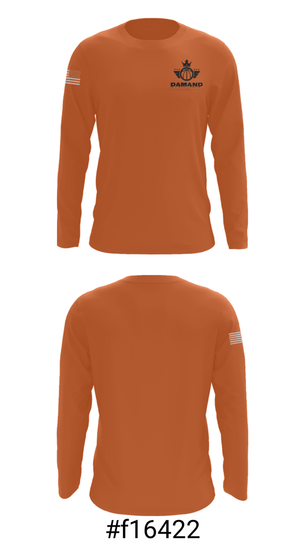 Long Sleeve Performance Shirt, Damand Basketball, Men's Basketball, Teamtime, Team time, sublimation, custom sports apparel, team uniforms, spirit wear, spiritwear, sports uniforms, custom shirts, team store, custom team store, fundraiser sports, apparel fundraiser