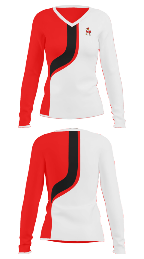 Women's Long Sleeve Vneck Shirt, Henry-Senachwine Grade School, Spirit Store, Teamtime, Team time, sublimation, custom sports apparel, team uniforms, spirit wear, spiritwear, sports uniforms, custom shirts, team store, custom team store, fundraiser sports, apparel fundraiser