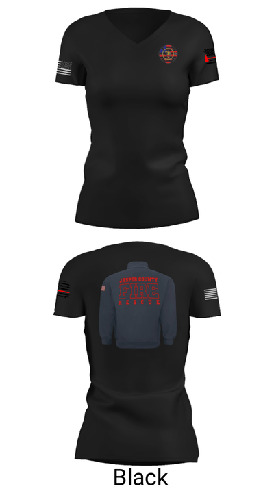 Jasper County Fire Rescue 11474467 Women's Short Sleeve V-neck Shirt - 20