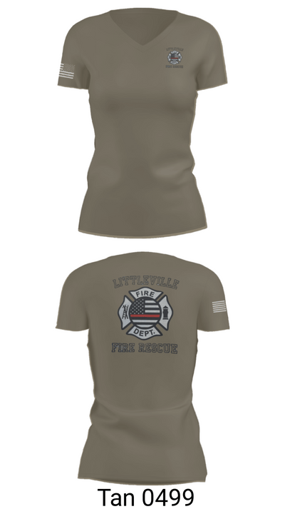 Littleville Fire & Rescue 55821755 Women's Short Sleeve V-neck Shirt - 36