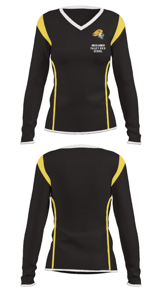 Women's Long Sleeve Vneck Shirt, Moshannon Valley High School, Spirit Store, Teamtime, Team time, sublimation, custom sports apparel, team uniforms, spirit wear, spiritwear, sports uniforms, custom shirts, team store, custom team store, fundraiser sports, apparel fundraiser