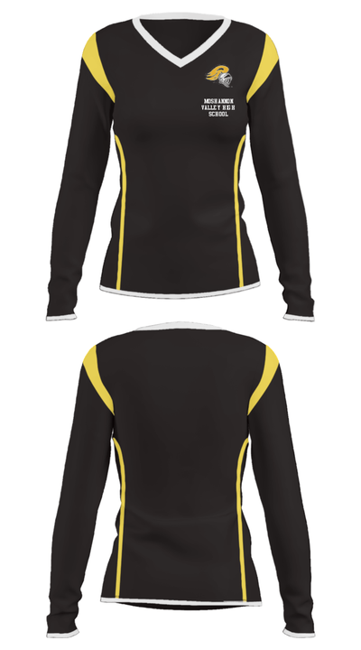 Moshannon Valley High School 76257392 Women's Long Sleeve V-neck Shirt - 33