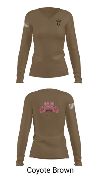 Women's Long Sleeve Vneck Shirt, 1-33 CAV, Army, Teamtime, Team time, sublimation, custom sports apparel, team uniforms, spirit wear, spiritwear, sports uniforms, custom shirts, team store, custom team store, fundraiser sports, apparel fundraiser