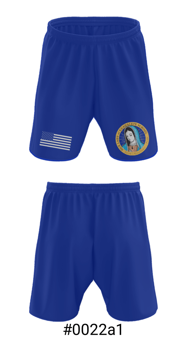 Athletic Shorts With Pockets, Our Lady Of Guadalupe School, Spirit Store, Teamtime, Team time, sublimation, custom sports apparel, team uniforms, spirit wear, spiritwear, sports uniforms, custom shirts, team store, custom team store, fundraiser sports, apparel fundraiser