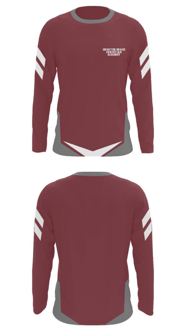 Long Sleeve Performance Shirt, Greater Grace Christian Academy, Spirit Store, Teamtime, Team time, sublimation, custom sports apparel, team uniforms, spirit wear, spiritwear, sports uniforms, custom shirts, team store, custom team store, fundraiser sports, apparel fundraiser