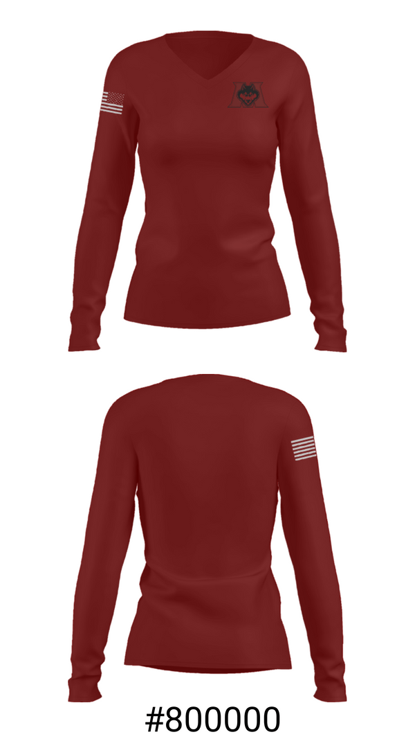 Women's Long Sleeve Vneck Shirt, Matawan Regional High School Basketball, Men's Basketball, Teamtime, Team time, sublimation, custom sports apparel, team uniforms, spirit wear, spiritwear, sports uniforms, custom shirts, team store, custom team store, fundraiser sports, apparel fundraiser