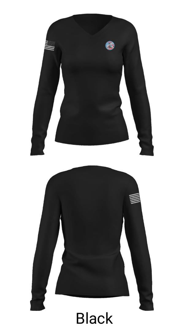 Women's Long Sleeve Vneck Shirt, El Tripletazo NC foodtruck, , Teamtime, Team time, sublimation, custom sports apparel, team uniforms, spirit wear, spiritwear, sports uniforms, custom shirts, team store, custom team store, fundraiser sports, apparel fundraiser