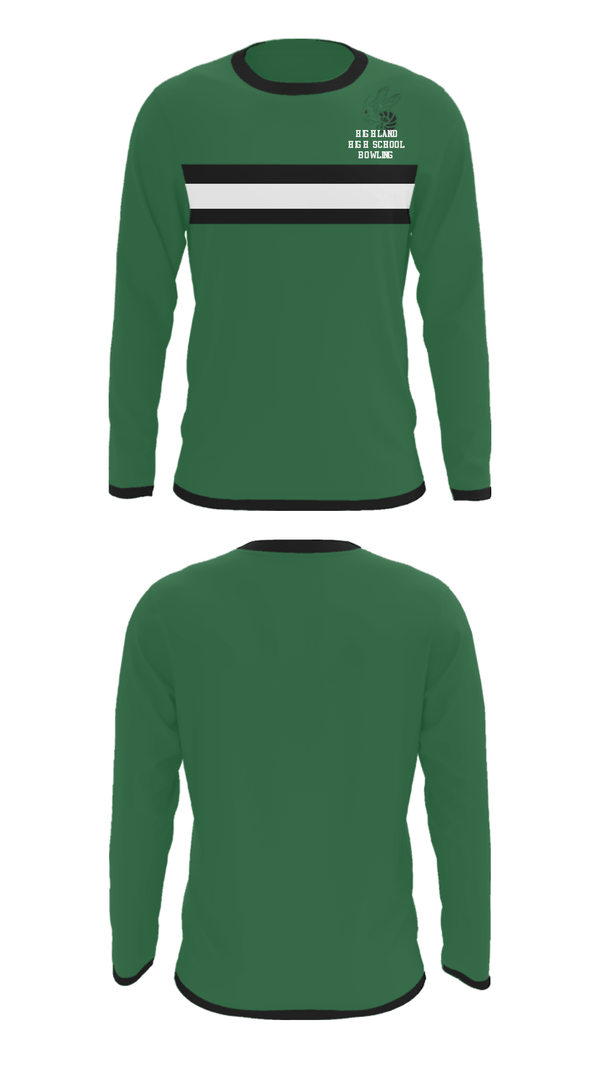 Long Sleeve Performance Shirt, Highland High School Bowling, Bowling, Teamtime, Team time, sublimation, custom sports apparel, team uniforms, spirit wear, spiritwear, sports uniforms, custom shirts, team store, custom team store, fundraiser sports, apparel fundraiser